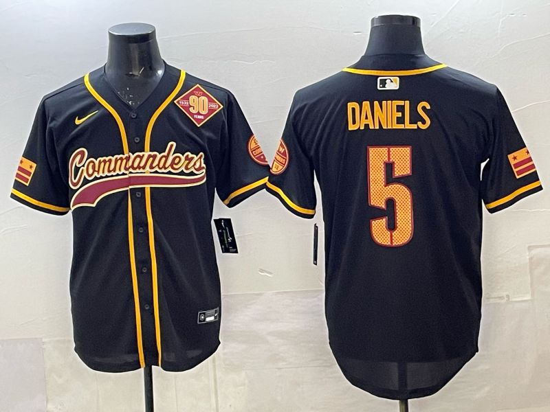 Men 2025 Nike Washington Commanders #5 Daniels Black 3th generation Joint Name Limited NFL Jersey 003->washington commanders->NFL Jersey